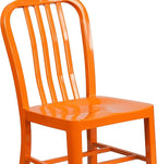 Flash Furniture Gael Commercial Grade 2 Pack Orange Metal Indoor-Outdoor Chair