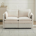 55" Cloud Modular Loveseat Sofa with Storage, Modern Upholstered Sofa Couch Small Love Seat，2 Seater Chenille Comfy Sectional Sofa with Armrests for Living Room, Small Space, Beige