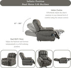 Power Lift Recliner Chairs for Elderly, Infinite Position Lay Flat Recliner with Heat & Massage Side Storage Cup Holder - USB Type C Charging - Dual Motor Lift Chair 400 lbs