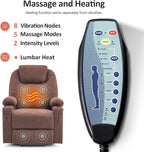 MCombo Power Lift Recliner Chair for Elderly, Lift Chair with Heat and Massage, FSC Certified, USB&Type C Ports, Cup Holders, Fabric 7040 (Medium,Coffee)
