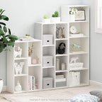 Furinno LUDER Book Shelf, 5-Cube Bookshelf, Bookcase with Open Shelf, 9.4 x 15.8 x 52, for Living Room, Bedroom, Home Office, White