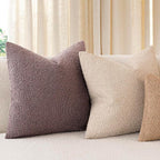Foindtower Set of 2, Decorative Textured Boucle Throw Pillow Covers Accent Solid Pillow Cases Soft Cozy Couch Cushion Case for Chair Sofa Bedroom Living Room Home Decor 26x26 Inch Dark Purple