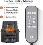 MCombo Dual Motor Power Lift Recliner Chair for Elderly, Lay Flat Lift Chair with Heat and Massage, Petite Lift Chair, Cup Holders, USB A&C Ports, Fabric 7893 (Small, Dark Gray)