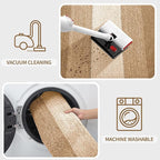 Kitinjoy Indoor Outdoor Door Mat, 30x17 Non-Slip Absorbent Dirt Trapper, Low-Profile Washable Inside Entrance Front Floor Mat, Sturdy Soft Entry Doormats for Entryway, Camel