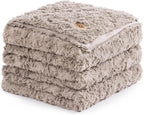 UGG Faux Fur King Blanket for Bed, Double-Sided Soft Blanket, Warm Large Throw for Couch, Washable California King Bedding, Luxury Bedroom Decor, 110" x 90", Oyster Brown (Adalee)