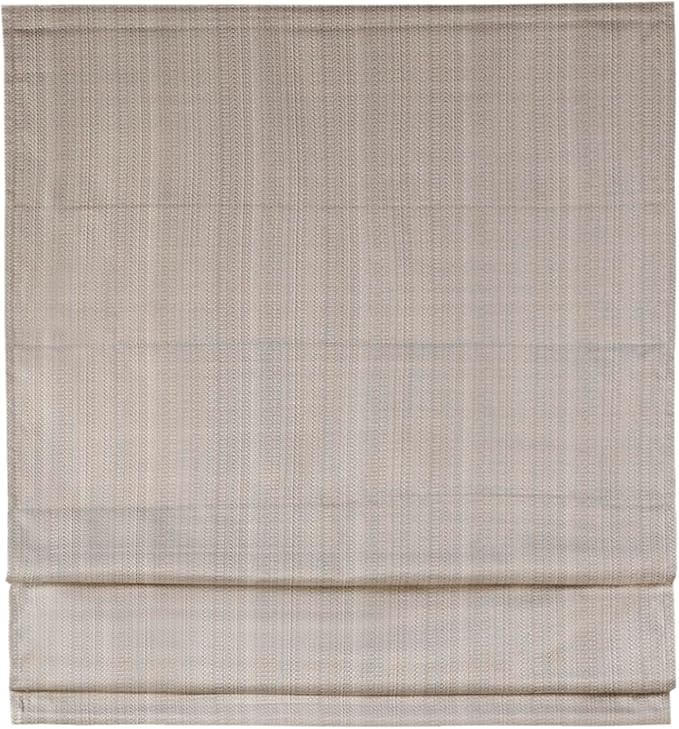 Madison Park Galen Cordless Roman Shade, 23"W x 64"H, Sheen Taupe – Room Darkening, Thermal Insulated, Energy Efficient Window Blind with Subtle Sheen Basketweave Fabric for Privacy