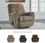 Signature Design by Ashley Rampant Casual Manual Rocker Recliner with Pillow-Top Arms, Light Brown