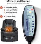 MCombo Power Lift Recliner Chair for Elderly, Lift Chair with Heat and Massage, FSC Certified, USB Ports, Cup Holders, Faux Leather 7040 (Black, Medium)
