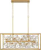 Possini Euro Design Carrine Gold Linear Island Pendant Chandelier 38 1/2" Wide Modern Clear Crystal Accents 8-Light Fixture for Dining Room House Foyer Kitchen Entryway Bedroom Living High Ceilings