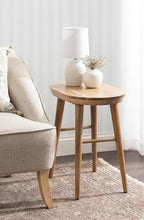 Kate and Laurel Conan Modern Oval Mango Wood Side Table, 22 x 14 x 22, Natural Wood, Mid-Century Capsule End Table with Tapered Dowel Legs for Use as Bedroom Nightstand or Indoor Plant Stand