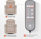 MCombo Medium Triple Motor Power Lift Recliner Chair with Massage and Heat for Elderly People, Adjustable Headrest, Infinite Position, USB Ports, Fabric 7661 (Brown, Medium)