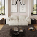Cloud Sectional Couches, Comfort Linen Loveseat Modular Sofas with Wide Deep Seat, Down Filled Modern Upholstered Sofa Couch for Living Room, Apartment,Cream White