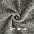 FUTEI Grey Chenille Throw Pillow Covers 26x26 Inch Set of 2,Soft Cozy Bound Edge Design Euro Pillow Sham,Home Decor for Couch Bed Living Room