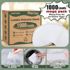 1000 Loads Mega Pack Laundry Detergent Sheets, Eco-friendly Laundry Sheets, Powerful Cleaning, Suitable for Homes, Dorms, and Apartments - [Fresh Scent]