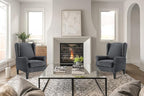 Accent Chair for Living Room Set of 2, High Back Reading Armchairs with Removable Seat Cushion, Mid-Century Single Couch in Fabric, Modern Ergonomic Wingback Chair for Bedroom,Club, Balcony