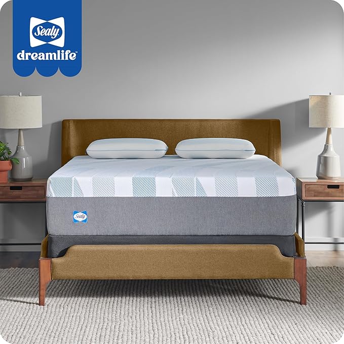 Sealy Dreamlife 14” Foam Mattress-in-a-Box, King, SealyComfort Gel Memory Foam, SealySupport Transition Foam, Machine Washable Cover