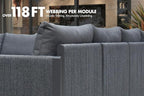 PURPLE LEAF Patio Furniture Set 8 Pieces Outdoor Conversation Sets PP Rope Patio Sofa with Cushions Manual Weaving Deep Seating Furniture for Porch Lawn Backyard Gray