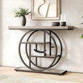 Little Tree Console Table, 4-Tier Entryway Table Behind Couch Table, 41.3-Inch Farmhouse Sofa Table for Living Room, Foyer Hallway Table for Entrance, Grey and Black