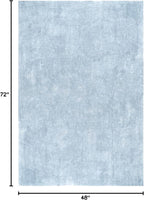 nuLOOM 4' x 6' Cozy Plush SuperiorWash Area Rug, Machine Washable, Non-Slip, Soft Fluffy Shag Carpet for Living Room Bedroom Kids Room Nursery Home Decor, Loni Light Blue