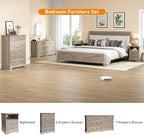 Maupvit 6 Drawers Dresser, Vintage Design Wood Rustic Chest of Drawers with Natural Texture, Sturdy & Durable Farmhouse Dresser, Ideal Storage Dressers for Living Room