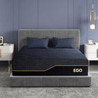 EGOHOME 14 Inch Twin Memory Foam Mattress for Back Pain, Cooling Copper Gel Bed in a Box, Foam Made in USA, CertiPUR-US Certified, Therapeutic Medium Firm, Daybed 38x75x14 Black
