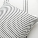 Lush Decor Farmhouse Stripe Reversible Cotton Comforter Set , 2 Piece Set, Twin XL, Dark Gray - Twin Bedding Set - Dorm Decor - Striped Comforter For Kids Or Teens - Modern Farmhouse Bedroom Decor