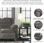 Signature Design by Ashley Tulen Modern Manual Pull Tab Reclining Loveseat, Dark Gray
