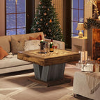 Tribesigns Square Coffee Table, Wood Center Table for Living Room, 31.5" Modern Cocktail Tea Accent Table, Rustic Brown & Black