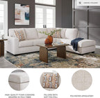 Signature Design by Ashley Aviemore Casual L-Shaped 2-Piece Sectional with Chaise and Loose Seat Cushions, Accent Pillows Included, 110" Wide, Light Gray