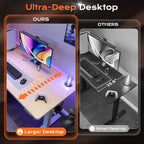 Huuger 55 x 28 Large Electric Standing Desk, Height Adjustable Desk, 27.6" Deep Desktop, Stand up Gaming Computer Office Desk with 2 Hooks, 3 Preset Heights, for Home Office, Natural