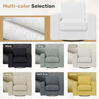 Swivel Accent Sofa Chair Set of 4, Modern Comfy Oversized Upholstered Cushion Back Armchair in Linen 1pcs for Living Room, Bedroom, Reading Room(White)