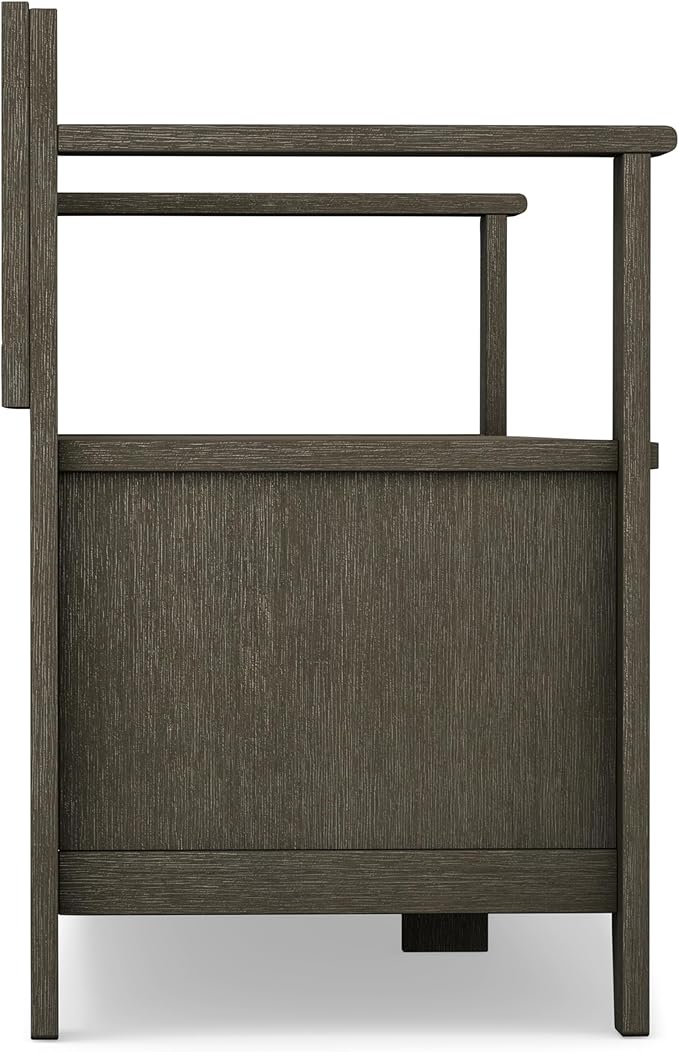 SIMPLIHOME Amherst Entryway Storage Bench - 48 inch Wide Solid Wood Hallway Seat in Farmhouse Grey, Transitional Bench for Entryway or Living Room with Lift-Up Lid and Spacious Storage