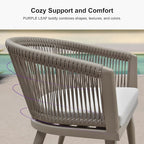 PURPLE LEAF Outdoor Dining Set for 12 All-Weather 14 Pieces Patio Aluminium Dining Large Table and Rope Weave Chairs Included Cushions for Deck Indoor Decor Kitchen Patio Furniture Set Champagne