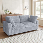 78.74" Oversized Loveseat Sofa, Deep Seat Cloud Couch, 2 Seat Comfy Modular Sectional Couches for Living Room, Plush Couch Cushion Covers Removable, Gray