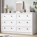 CHUWELL White Dresser for Bedroom, 55.1" Wide Dressers & Chests of Drawers with Large Capacity Storage, 6 Drawer Dresser for Bedroom