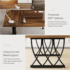 Tribesigns 70.86-Inch Executive Desk, Large Home Office Desk Computer Desk with Thick Metal Frame, Rectangle Study Writing Table Workstation for Home Office (Retro Brown & Black)