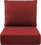 Luxury 6" Outdoor Cushions for Patio Furniture, 24x24x6 Thick Seat Cushion Set, Fade Resistant Couch Chair Replacement Cushions High Density Deep Wicker Chair Cushion with Removable Cover, Red
