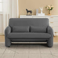 56'' Corduroy Loveseat Sofa, 2 Seater Love Seat Couch for Small Space, Comfy Upholstered Modern Leisure Loveseat Couches with Lumbar Pillows for Bedroom, Office, Living Room, Grey