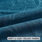 FUTEI Navy Blue Velvet Throw Pillow Covers 16x16 Inch Set of 2,Soft Embossed Leaf-Relief Textured Cushion Cases,Natural Home Decor for Couch Living Room