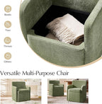 HULALA HOME Upholstered Dining Chair with Smooth-roling Castors, Modern Fabric Side Dining Room Chairs with Built-in Storage, Multi-Purpos Kitchen Chairs for Living Room, Moss