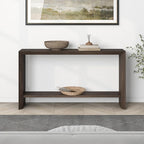 Henn&Hart 55'' Wooden Rectangular Console Table Entryway Table, Sofa Table with Wooden Storage Shelf for Entryway, Living Room, Couch, Hallway, or Office, Alder Brown