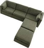 CHITA Oversized Modular Cloud Sectional Fabric Sofa Set, FSC Certified U Shaped Couch Reversible Chaise Modular Sectional,112 inch Width,5 Seat Modular Sofa Includes 2 Storage Ottomans, Moss Green