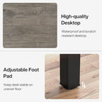 Tribesigns 78.7 Inches Extra Long Computer Desk 2 Person Desk, Double Long Desk, Workstaion for Home Office (Gray+Black)