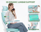 Office Chair - Ergonomic Office Chair with Back Support, Ergonomic Computer Chair - Home Office Desk Chairs, 400lbs Wide Seat Big and Tall Office Chairs with Headrest, Comfy Desk Chairs(Blue)