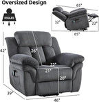 CANMOV 46" Wide Oversize Power Lift Recliner Chair, Extra Large Electric Lift Recliners for Elderly Big, Stand Up Recliner Chair with Massage and Heat, USB and Type-C Ports, Dark Grey