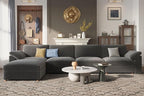 EASE MOOSE Sectional Modular Sofa,Oversized L Shape Sectional Couch Wide Deep Seat Modular Cloud Couch for Living Room,Dark Gray Removable and Washable