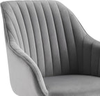 Zouron Mid Century Modern Swivel Accent Chair with Gold Metal Legs, Upholstered Swivel Chair No Wheels, Side Accent Arm Chair Vanity Chair for Small Space Home Office Living Room Bedroom, Grey