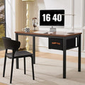 Computer Desk with Drawer, 47 Inch Home Office Work Desks, Modern Writing Study PC Desk Gaming Table for Small Place Bedroom, Thickened Tabletop and Stable Metal Frame Leg（Rustic Brown）