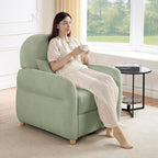 Modern Accent Chairs for Living Room, Comfy Chenille Armchairs with Storage, 33.5" W Single Reading Chairs for Bedroom, Study Room, Apartment, Tool Free Assembly, Sage Green