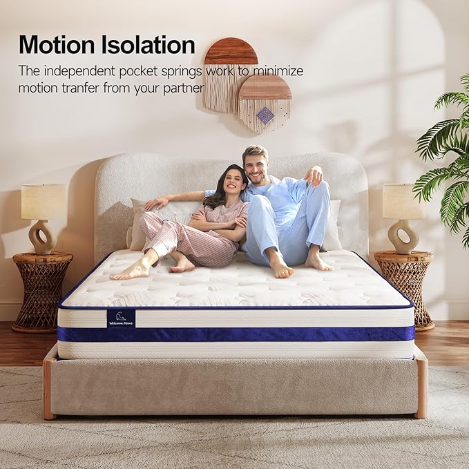 Vesgantti King Size Mattress,12 Inch Hybrid Innerspring Mattress in a Box with Memory Foam, Back Support & Pressure Relief, Medium Firm Feel for Adults (King Size)